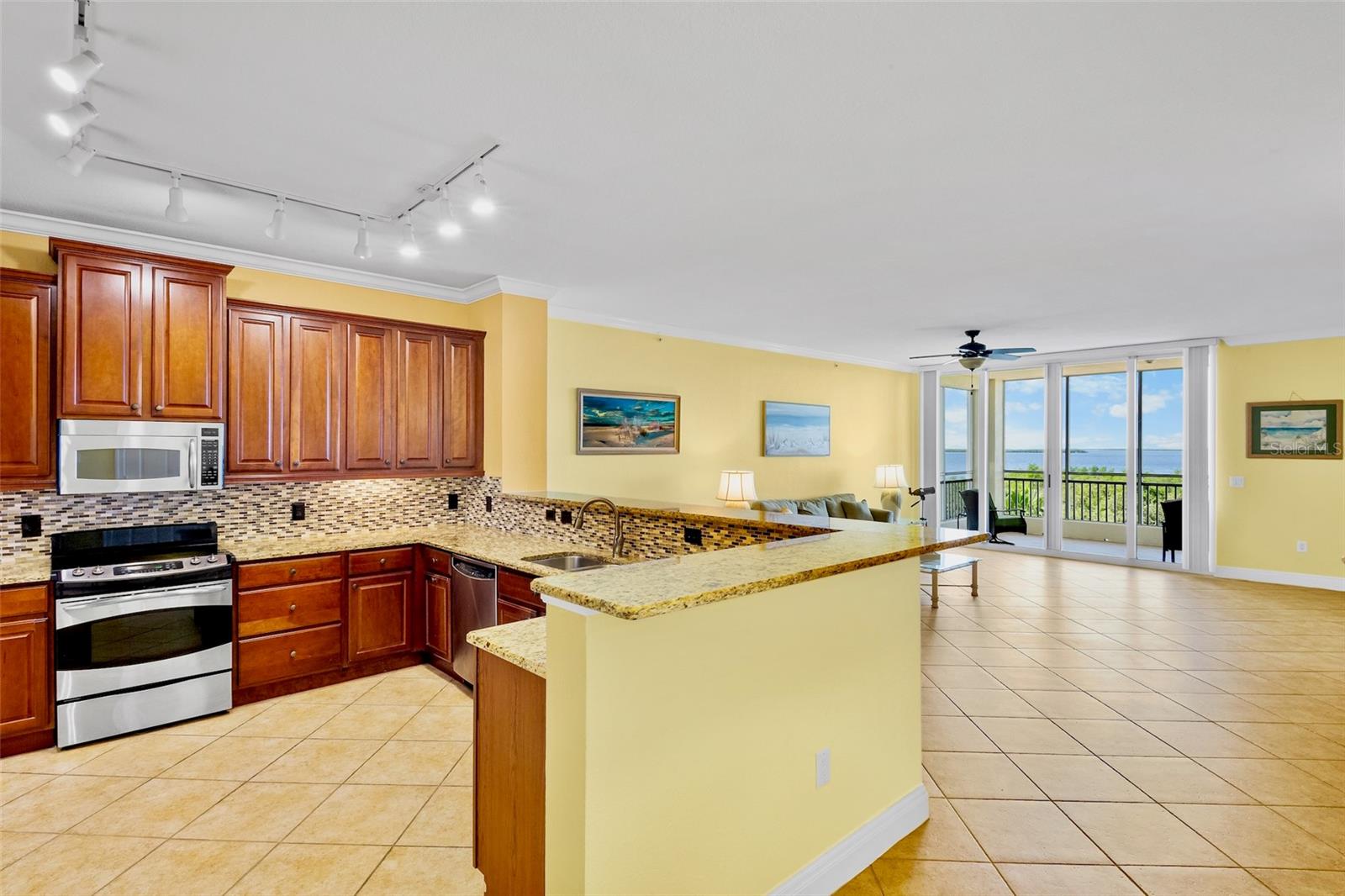 Waterview from kitchen and great room. Spacious open floor plan. Waterview from kitchen and great room. Spacious open floor plan.