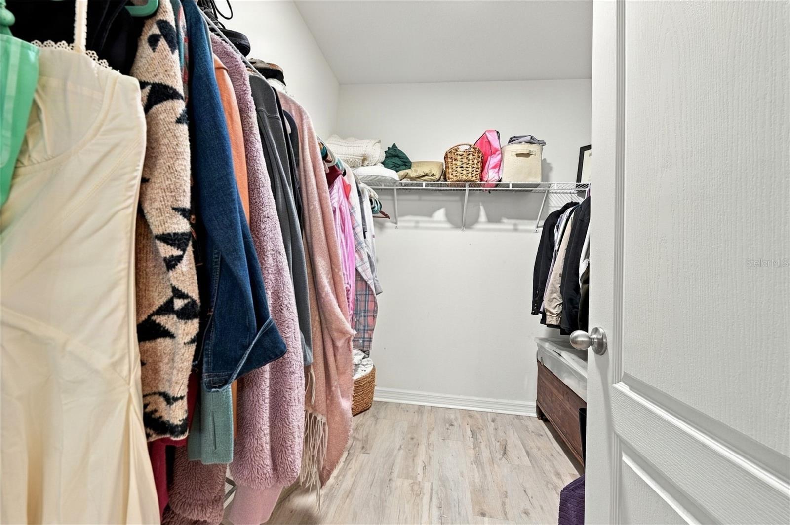 One of two primary bedroom closets