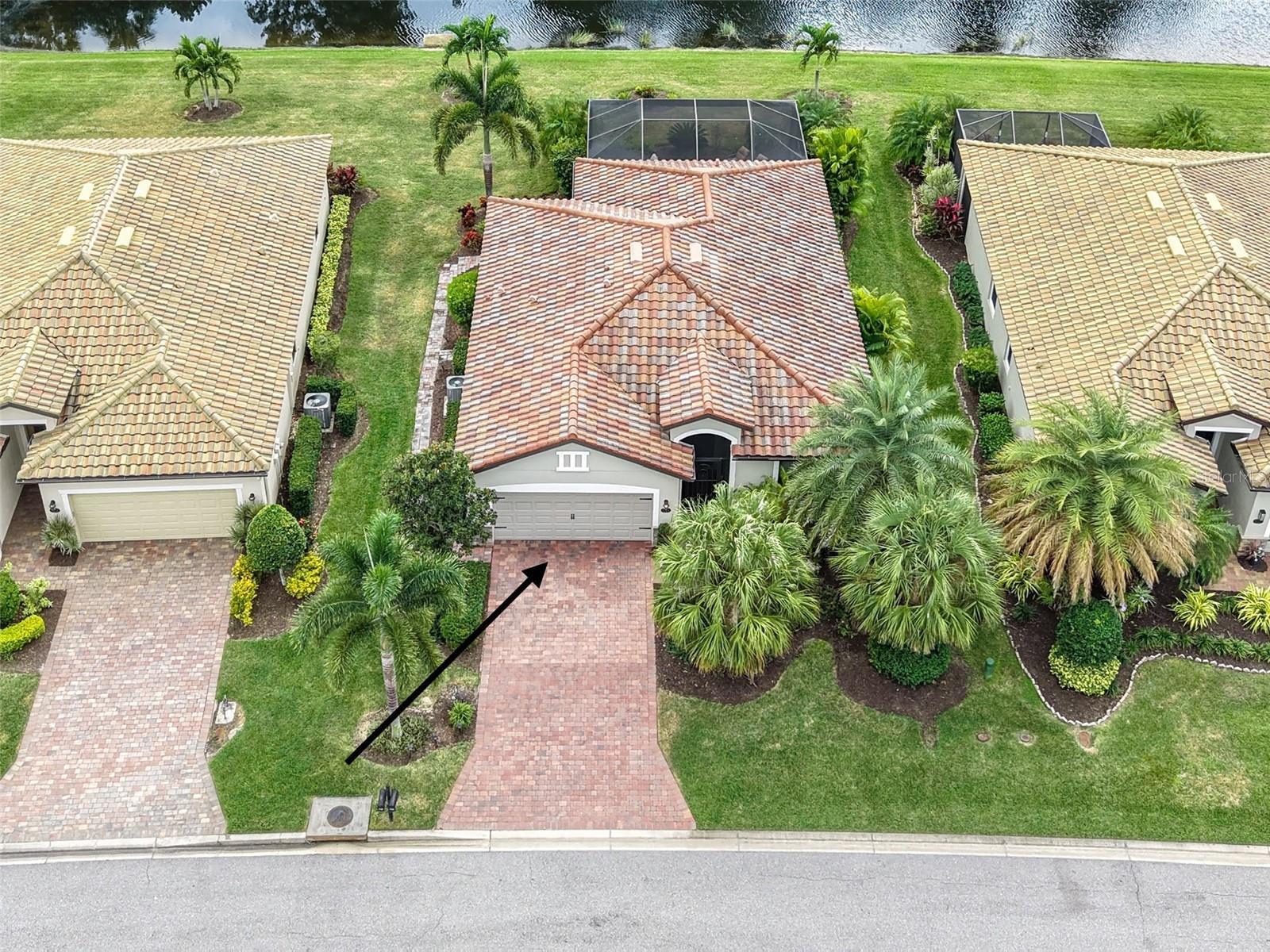 Ariel view of house facing south