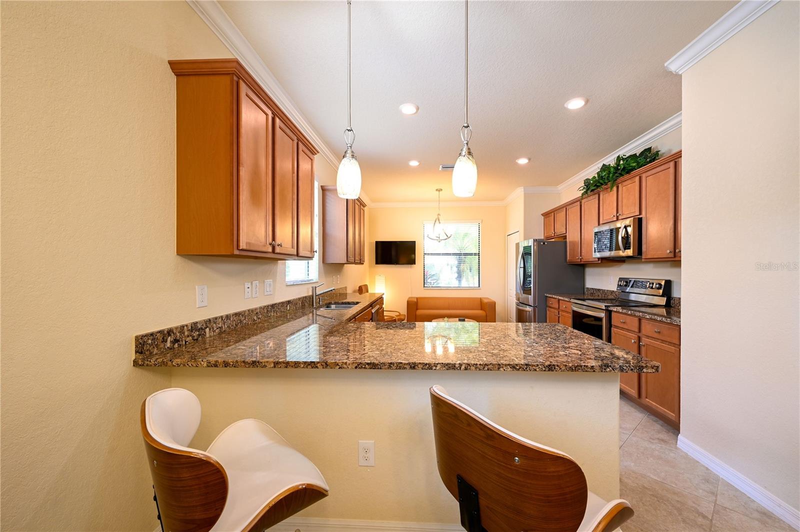 Kitchen directly from dining area