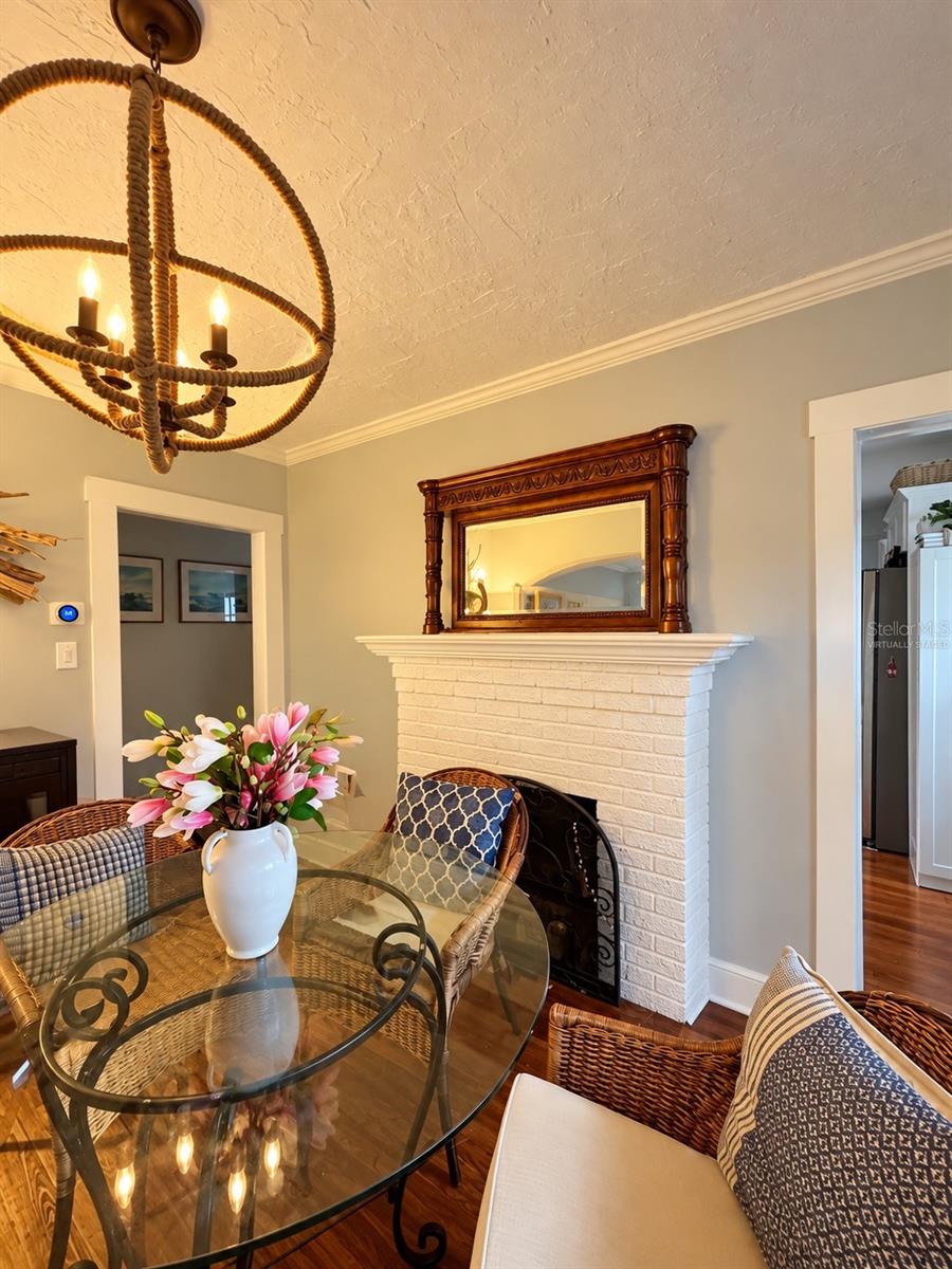 Dining / Fireplace - Virtually Staged