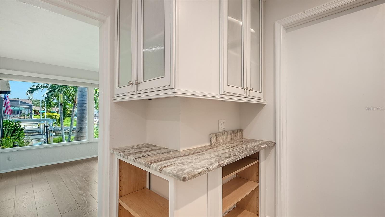 Beverage Bar for Entertaining with a view.
