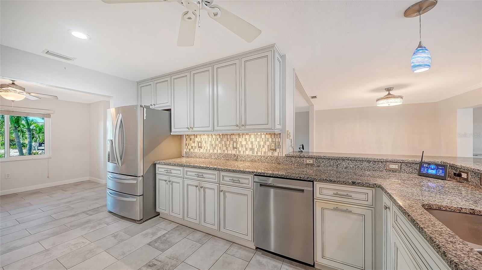 Stainless appliances and abundant cabinetry for everyday convenience.