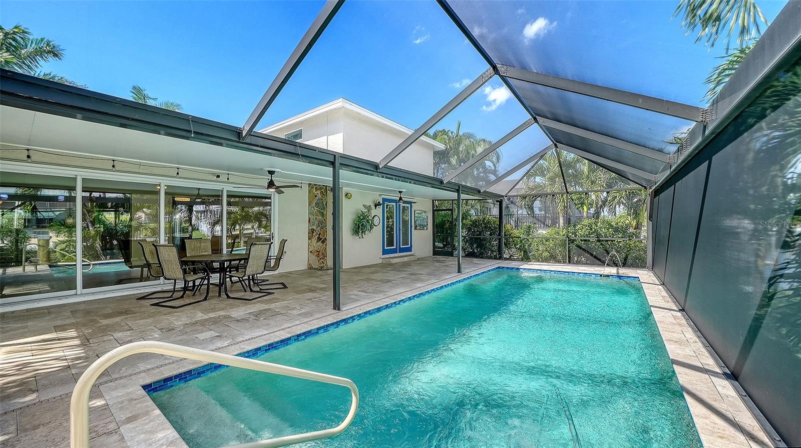 A refreshing pool just steps from the home.