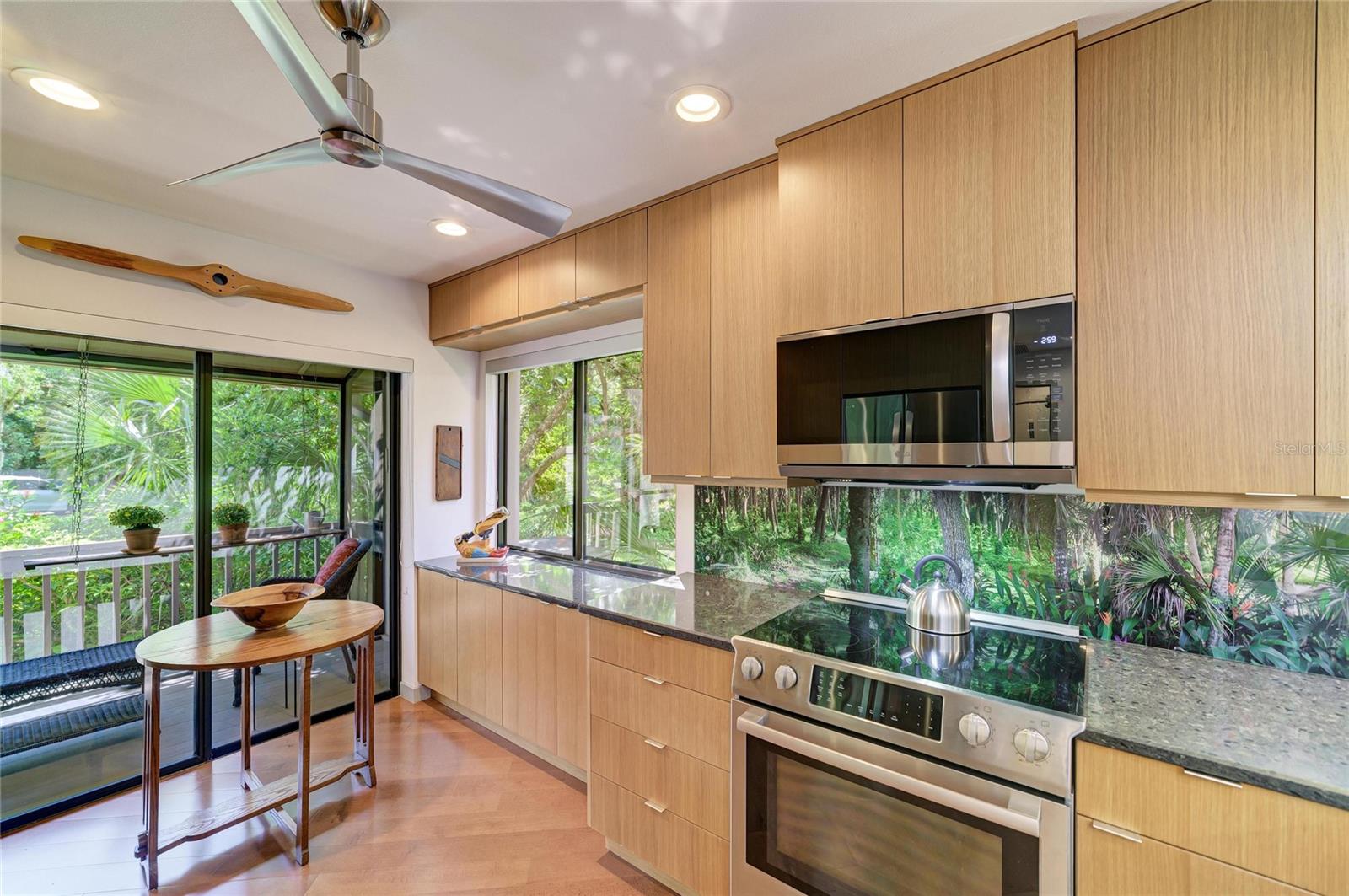 Backsplash is custom made - photo of the backyard