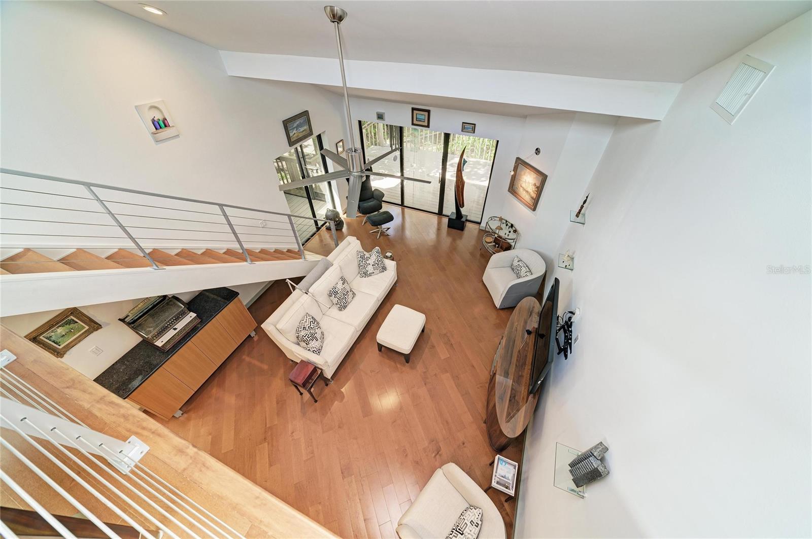 From the loft overlooking the living room