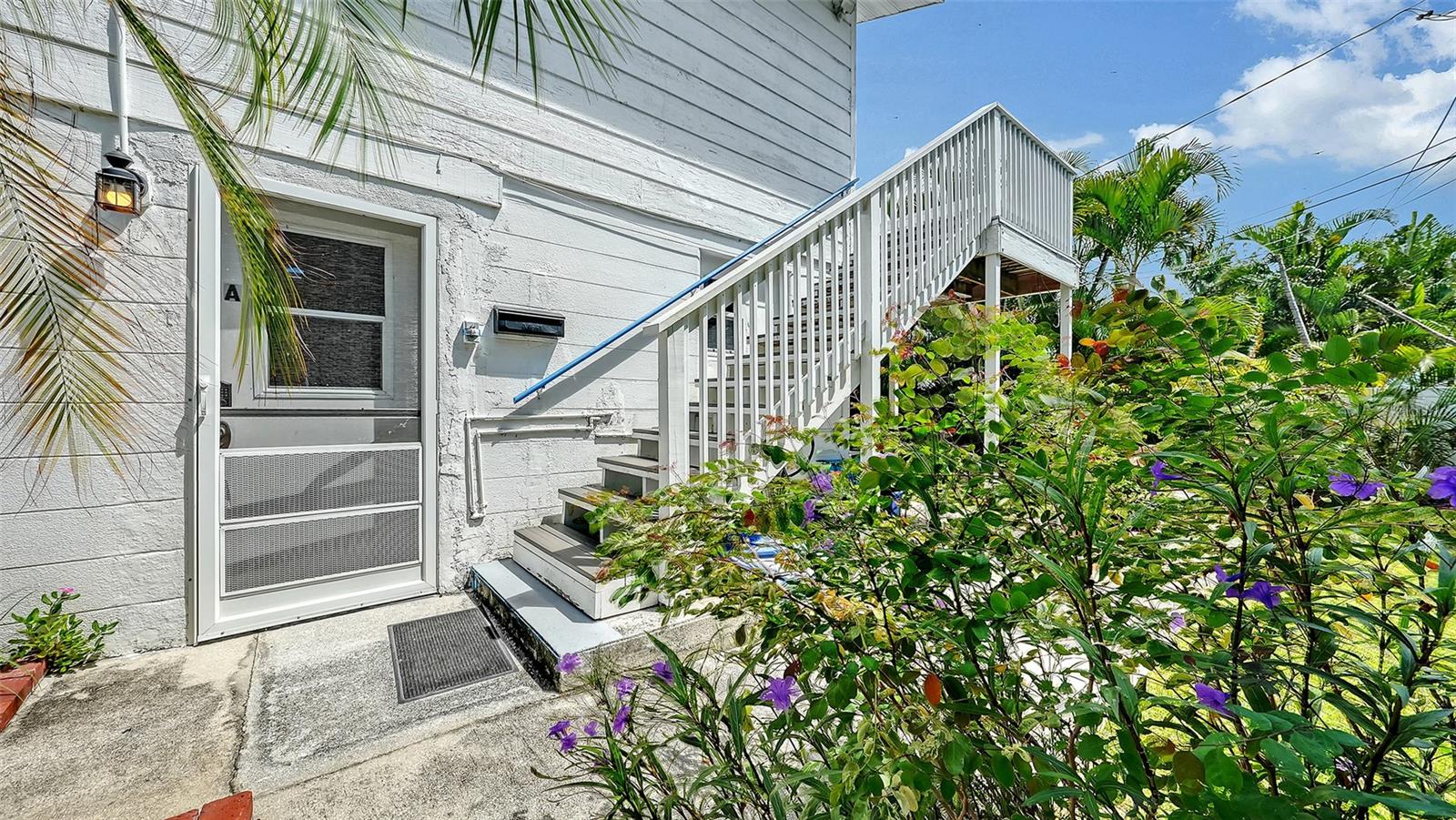 Side entrance up the stairs to Apt B