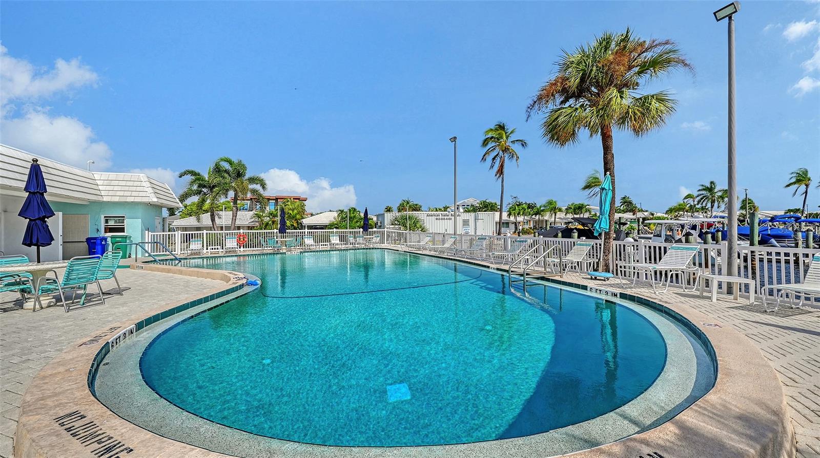 Association swimming pool on the marina.