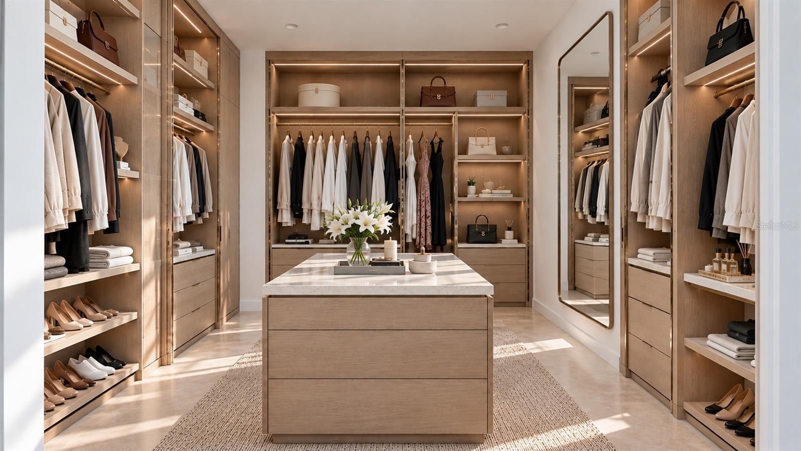 There is a His & Hers closet. Includes virtual staging.