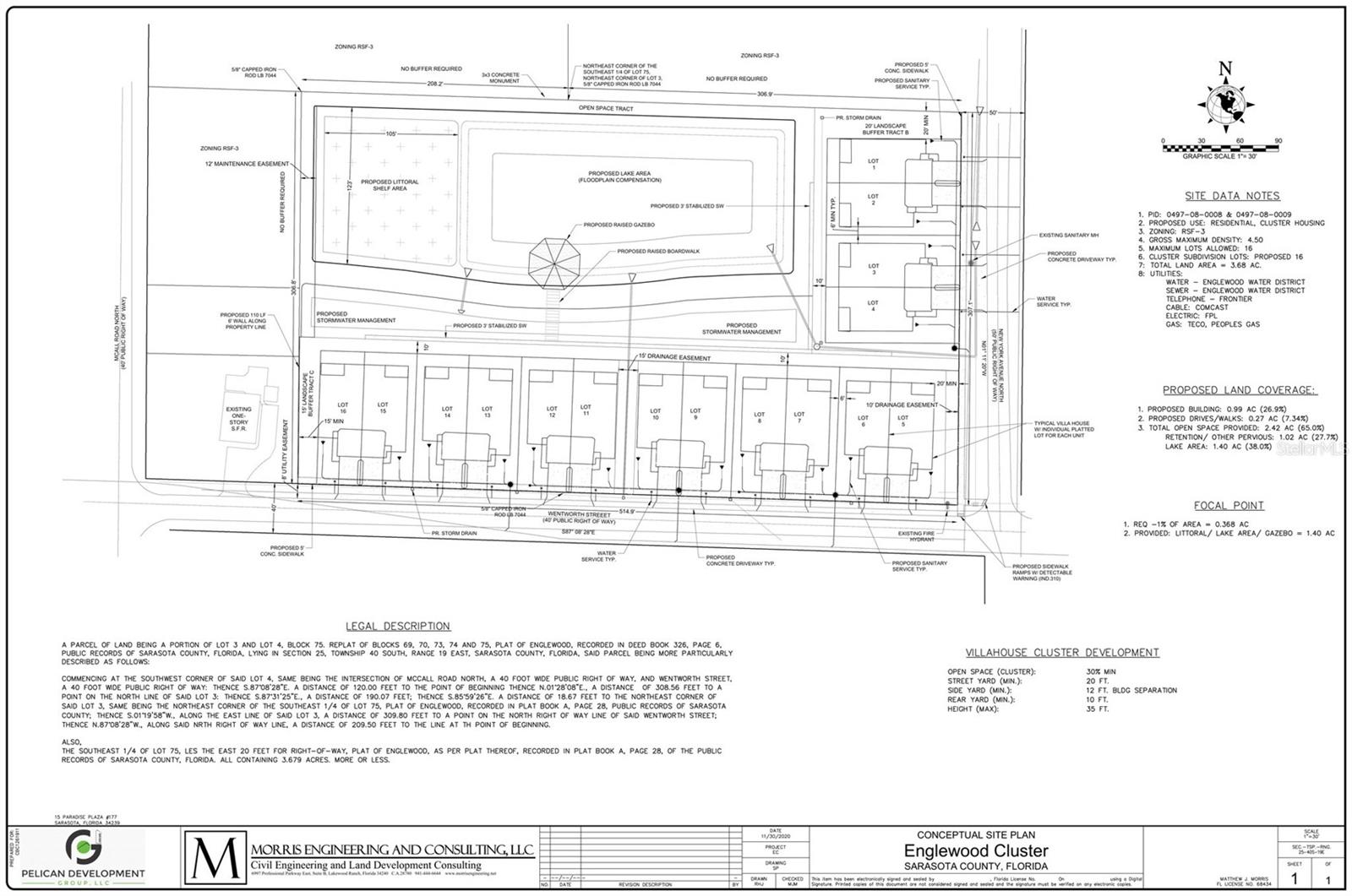 16 Townhome Layout on combined 2 lots