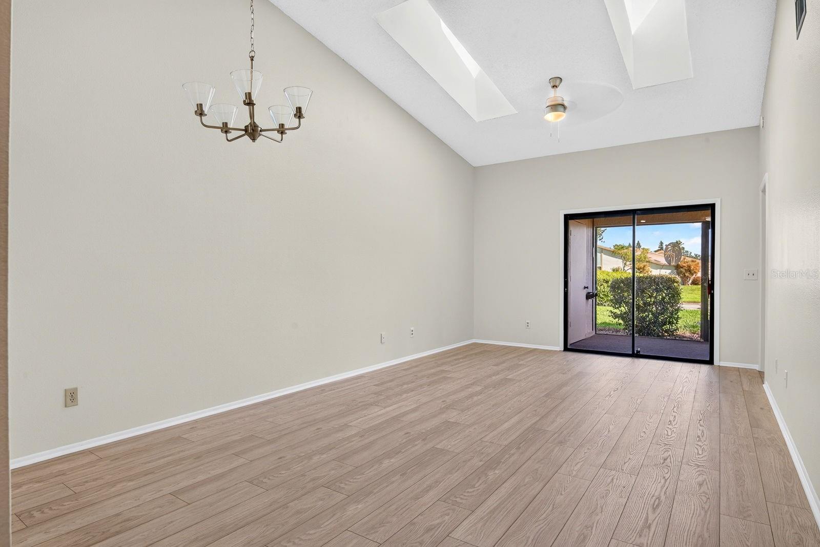 Another view of dining and living area