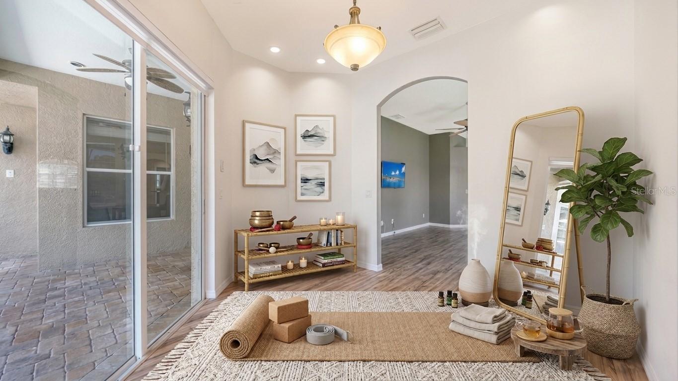 Space off Primary bedroom could be used as a yoga studio
