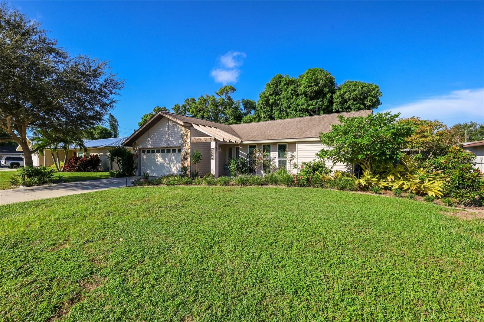 Beautifully landscaped lot over 1/4 acre