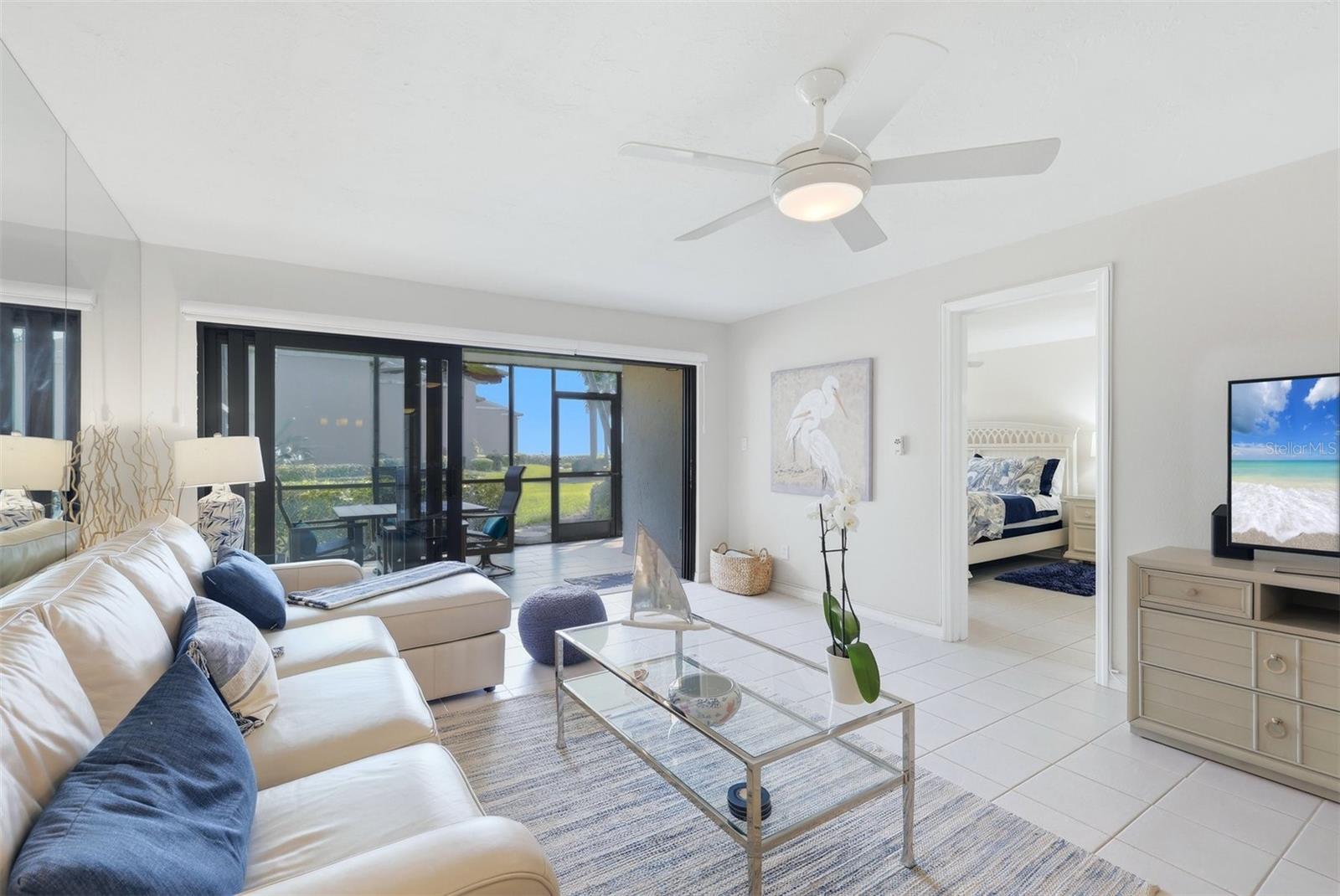 Water Views from the lanai, living room and primary