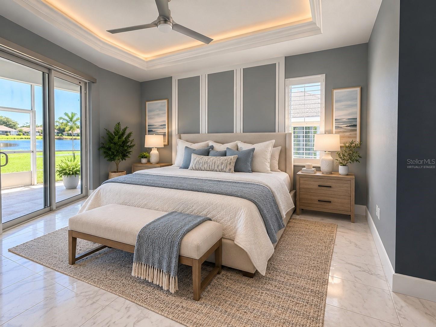 Virtually Staged Master Bedroom
