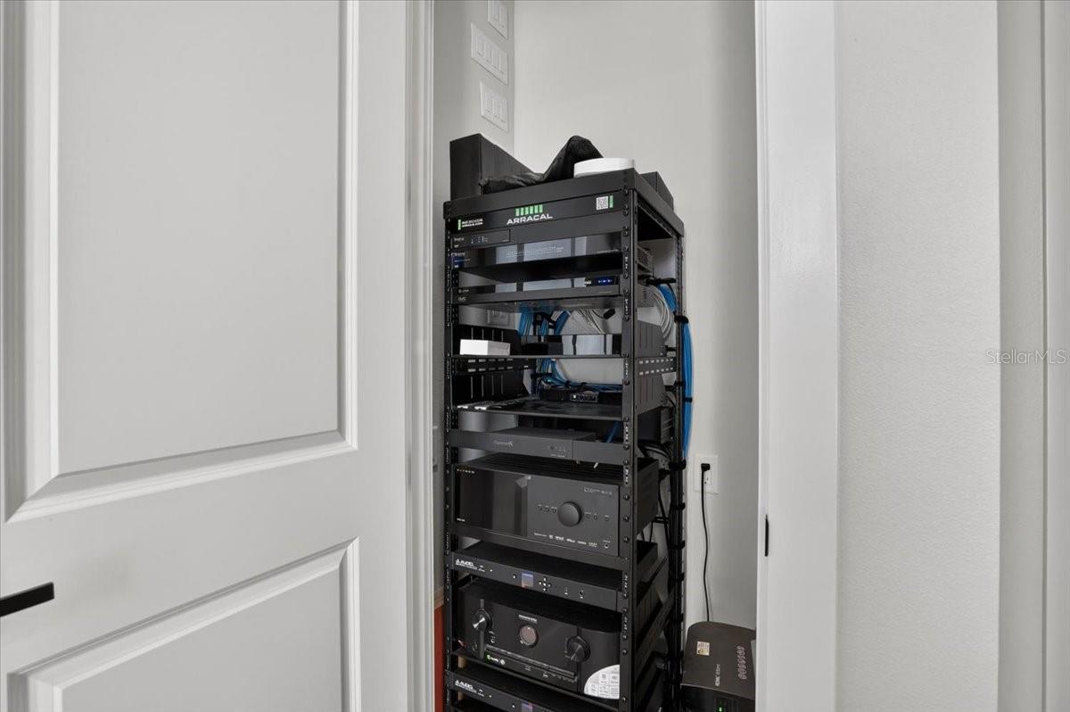 Full home Control4 automation, distributed sound with built in subwoofers, outdoor speakers