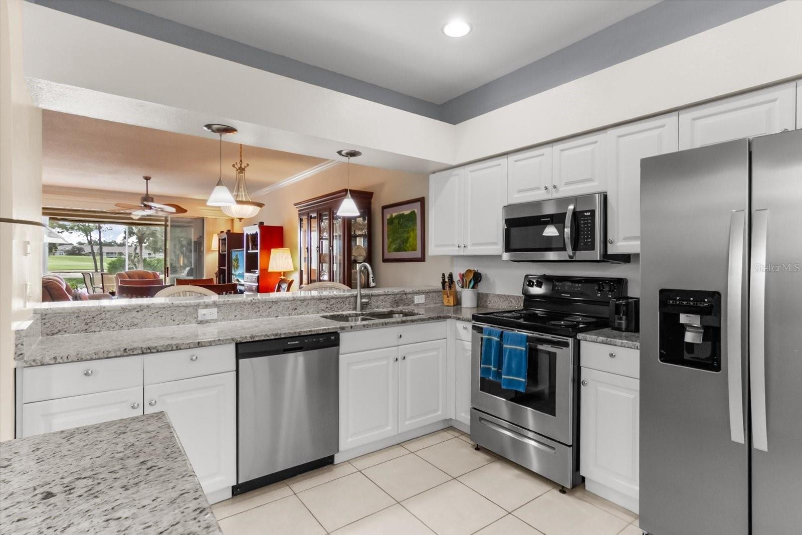 Kitchen overlook into dining and living room