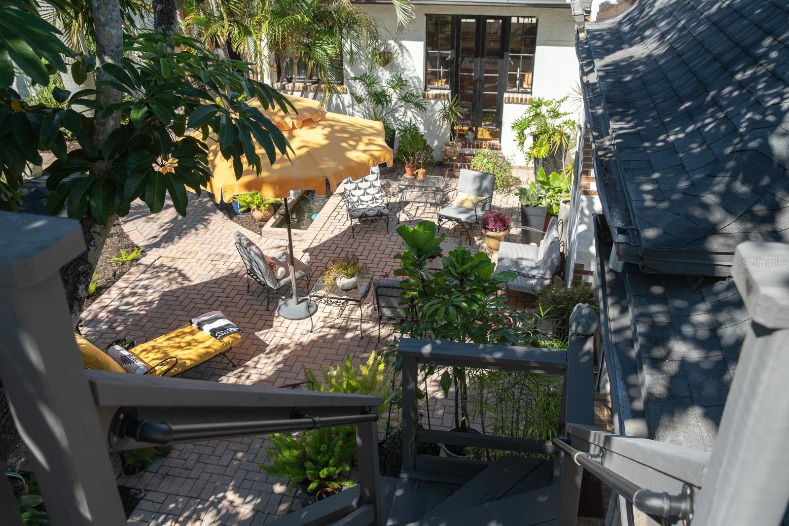 View of courtyard from guest quarters.