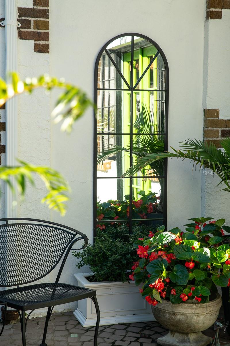 Left side of main entrance to home.