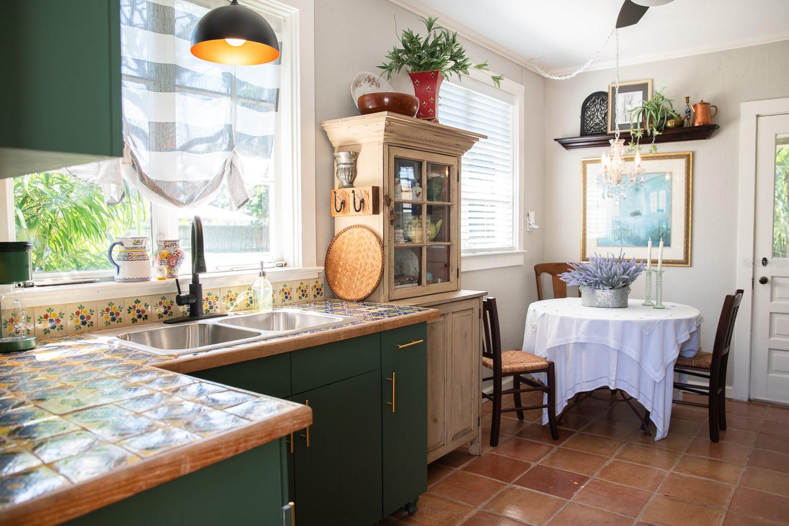 Cottage kitchen and dining area.
