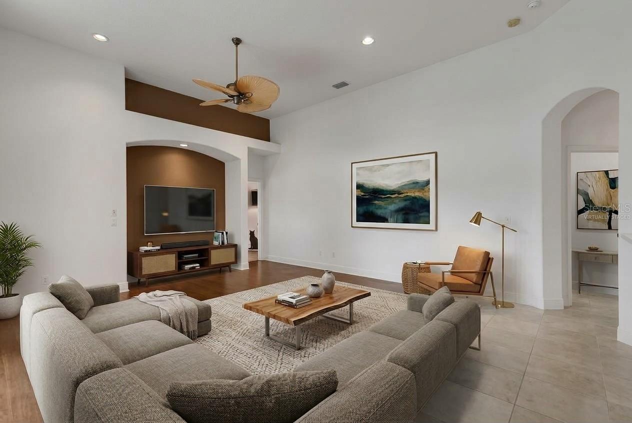 virtually staged family room