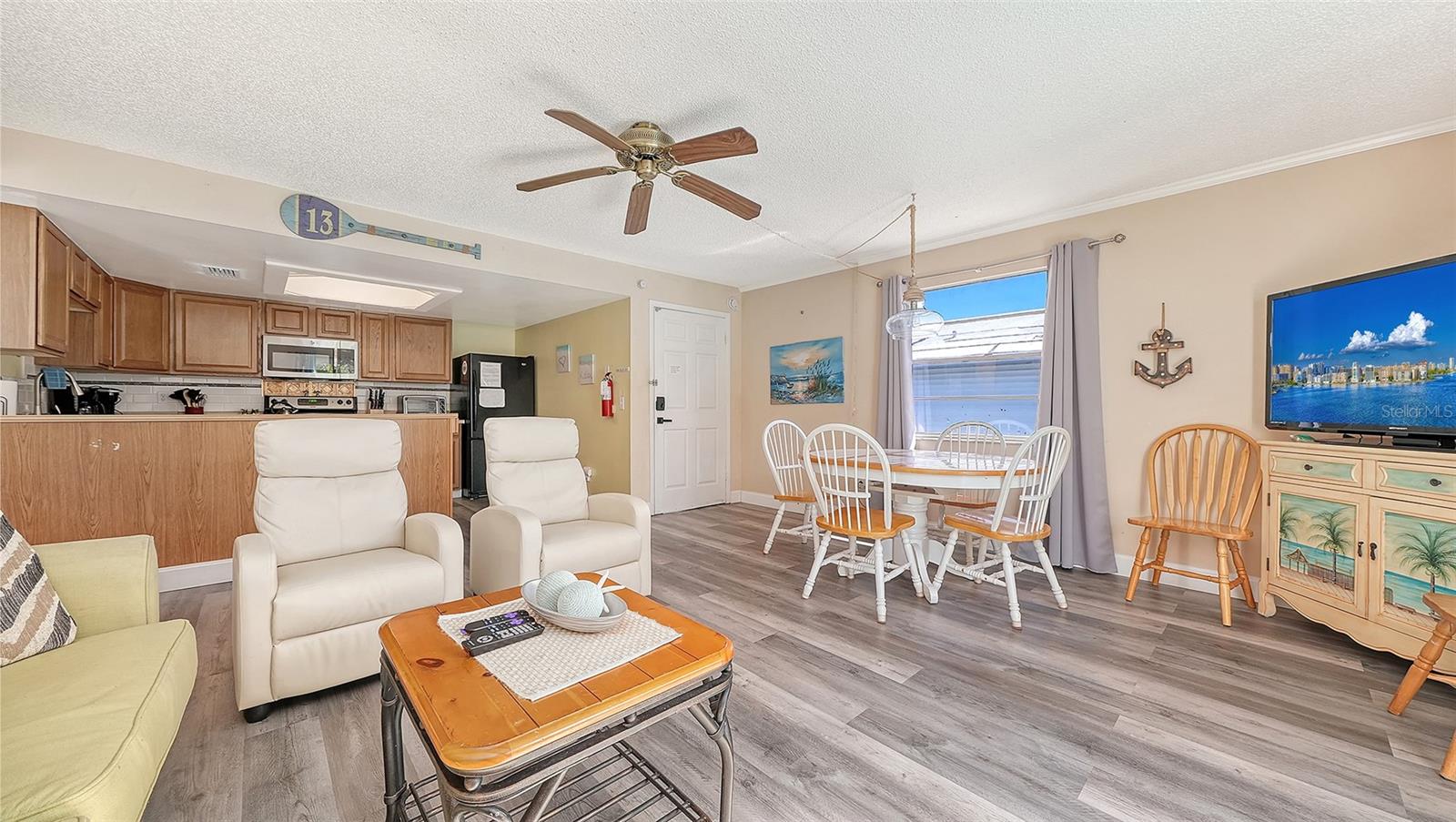 Unit B, Living/Dining Room combination.