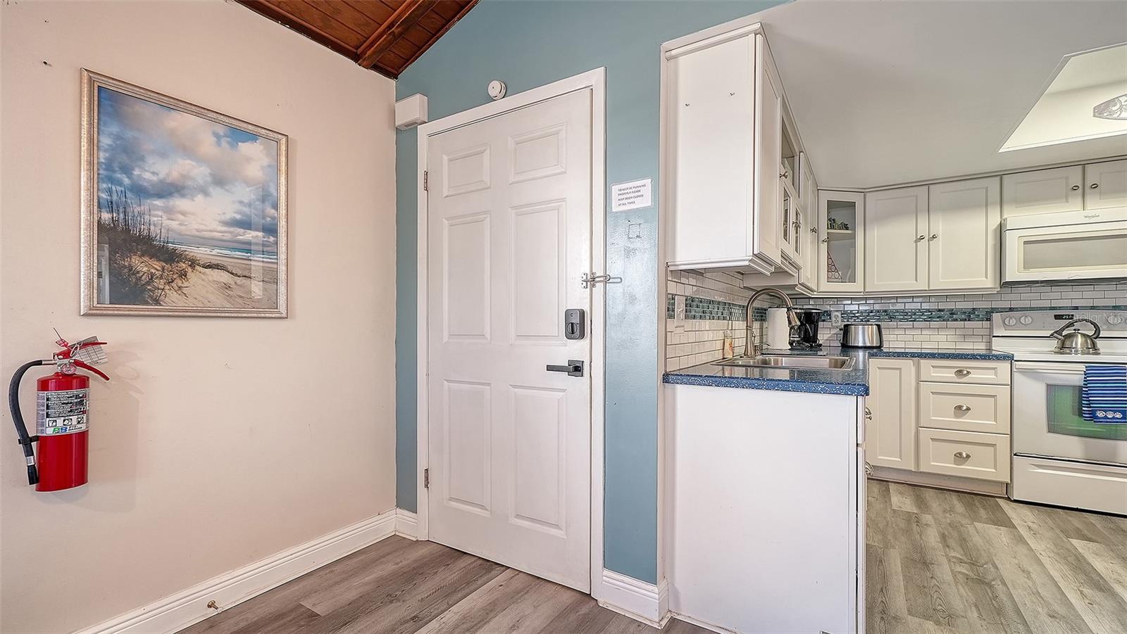 Unit A, entry doorway.