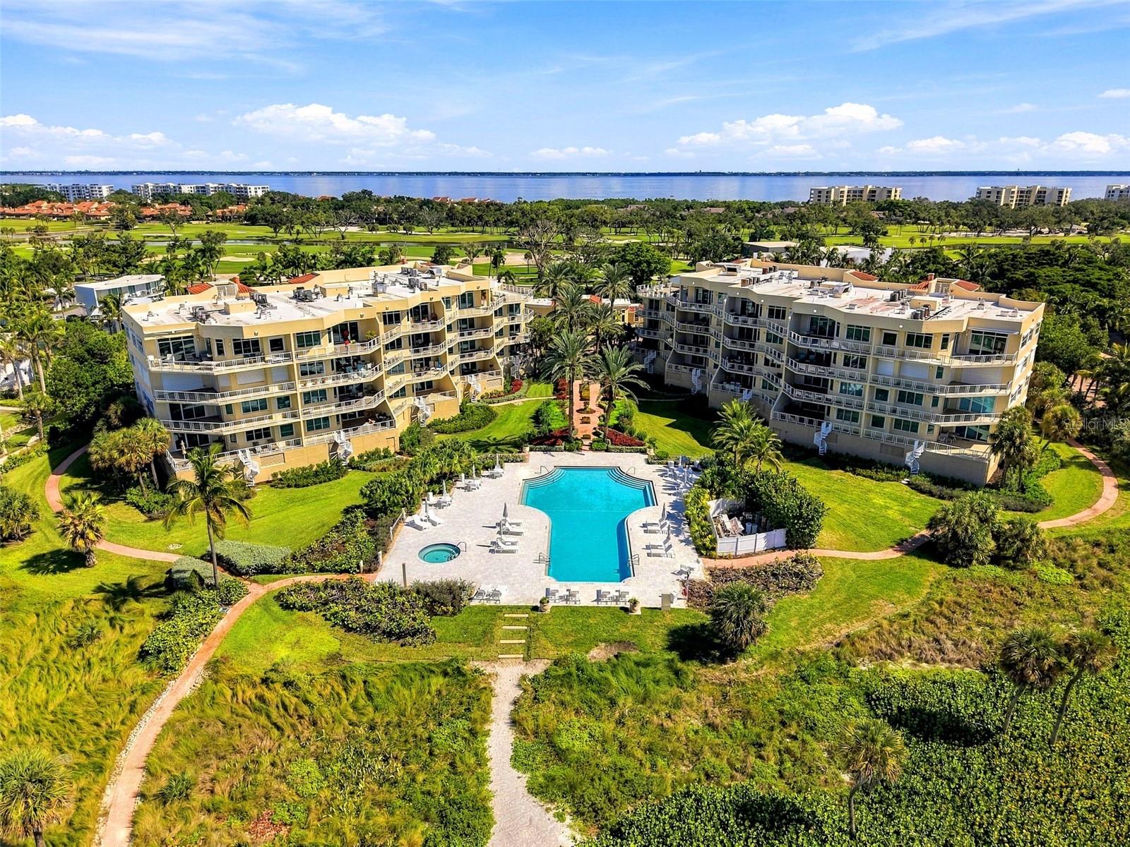 Gulf to golf views from this penthouse unit.