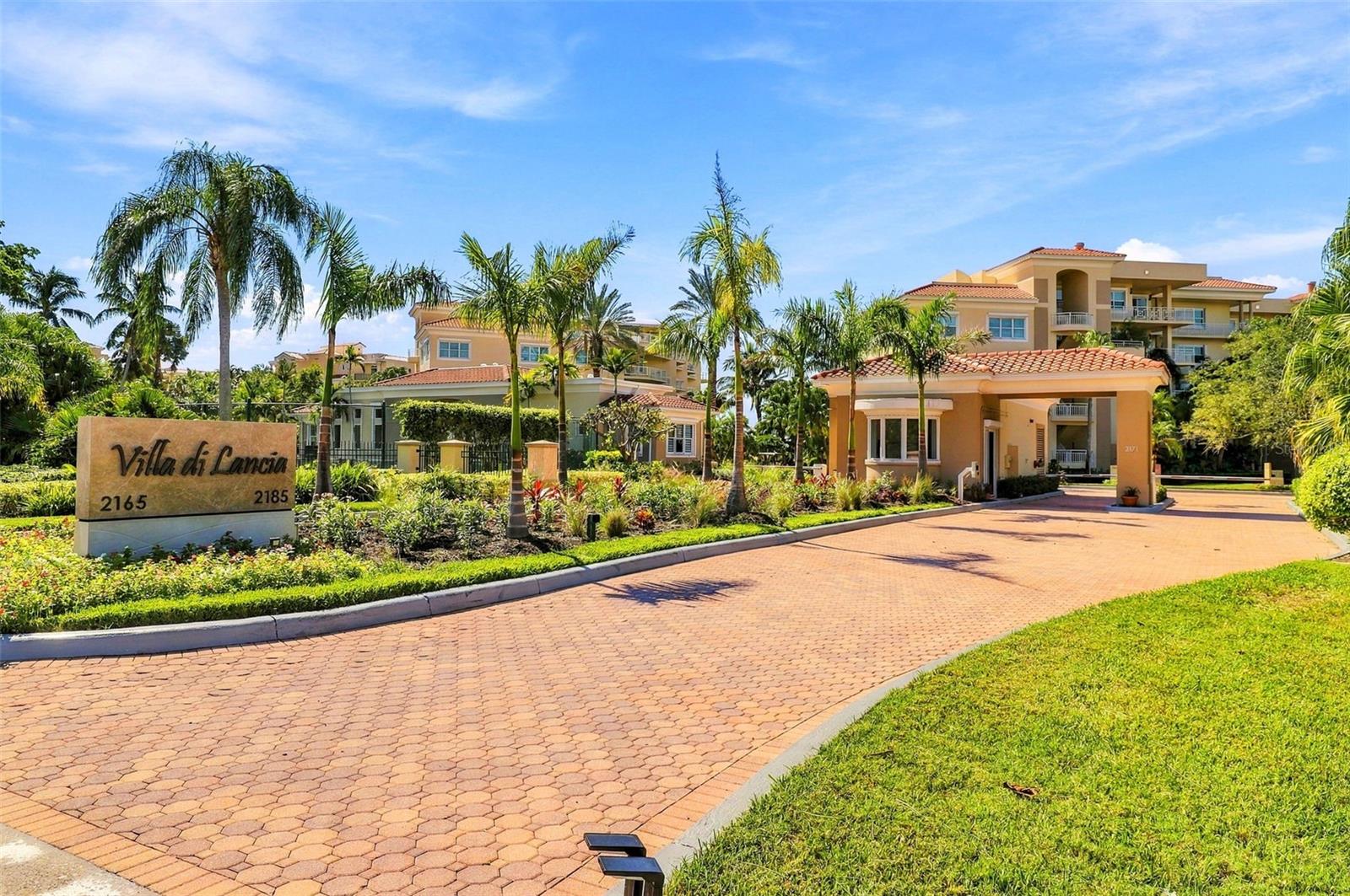 Villa di Lancia is a prestigious Gulf front enclave on Longboat Key.