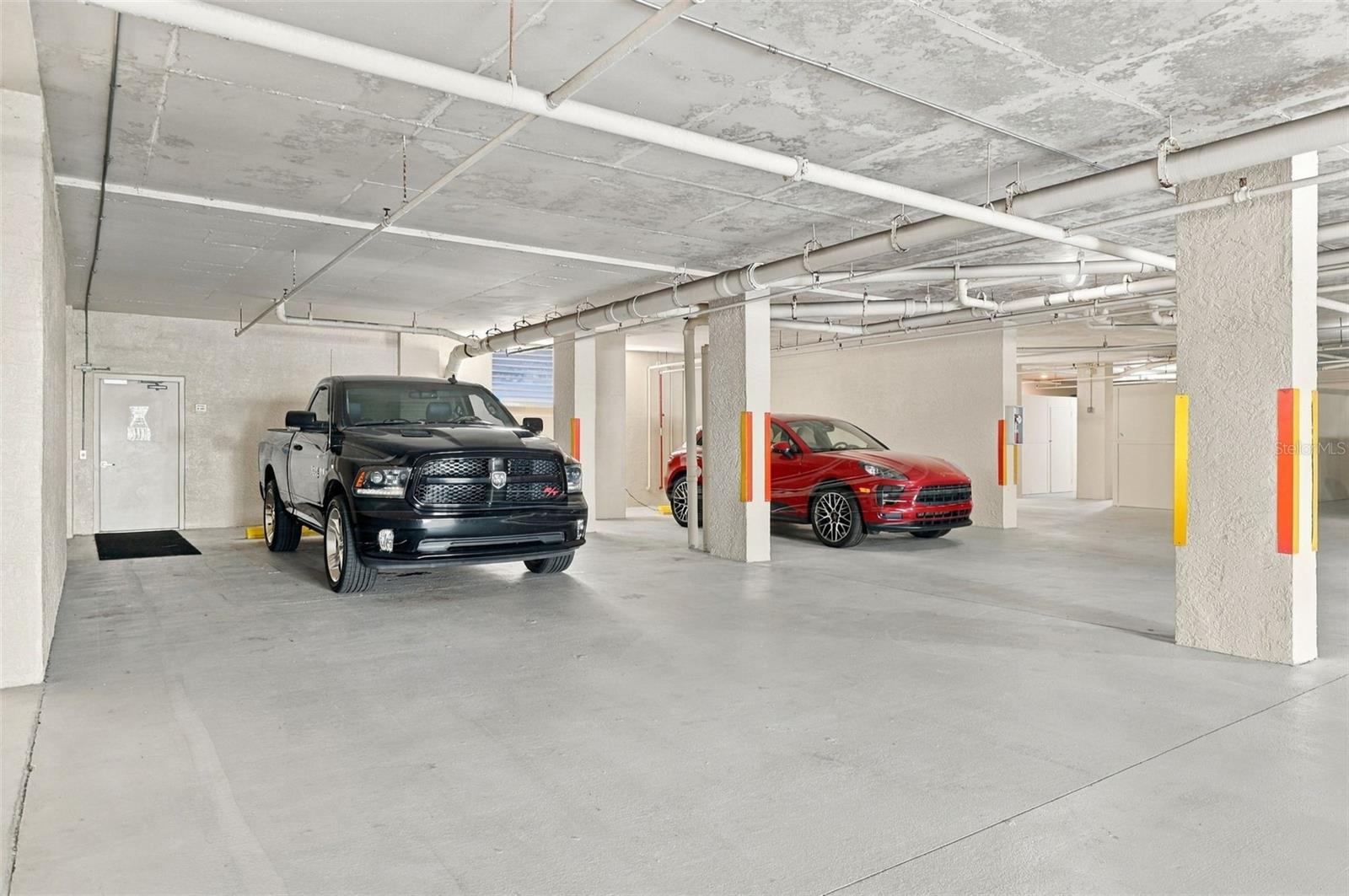 Parking space #9 is large enough to park 2 vehicles.