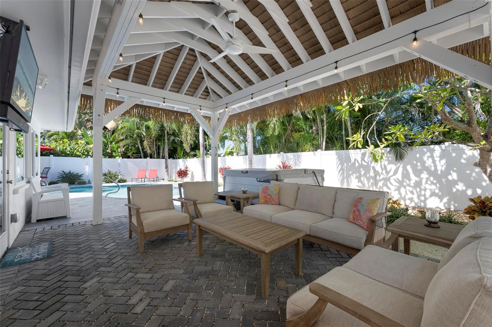 Tikki covered pergola and outdoor space