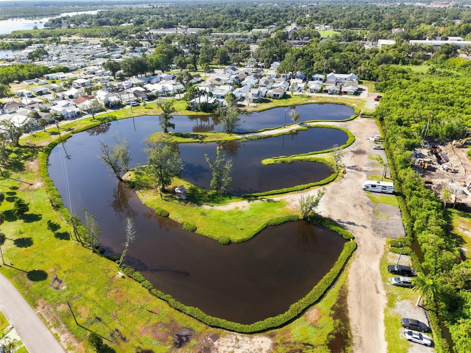 Lagoon area with RV Storage.