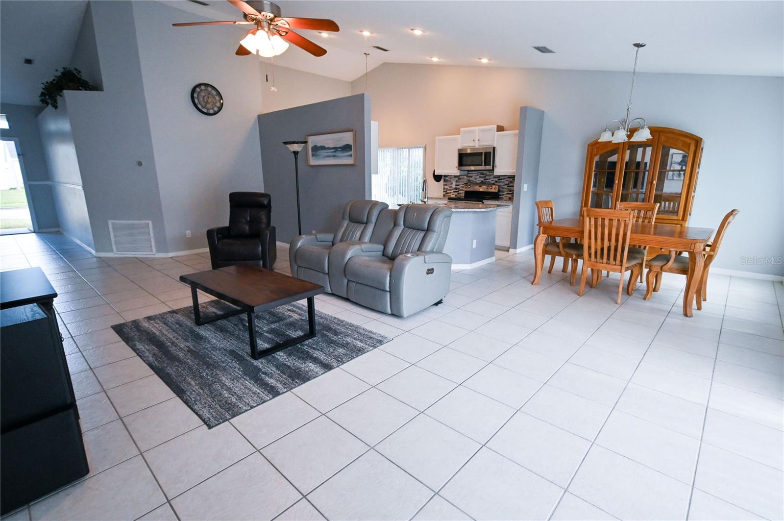 Open concept living dining and kitchen