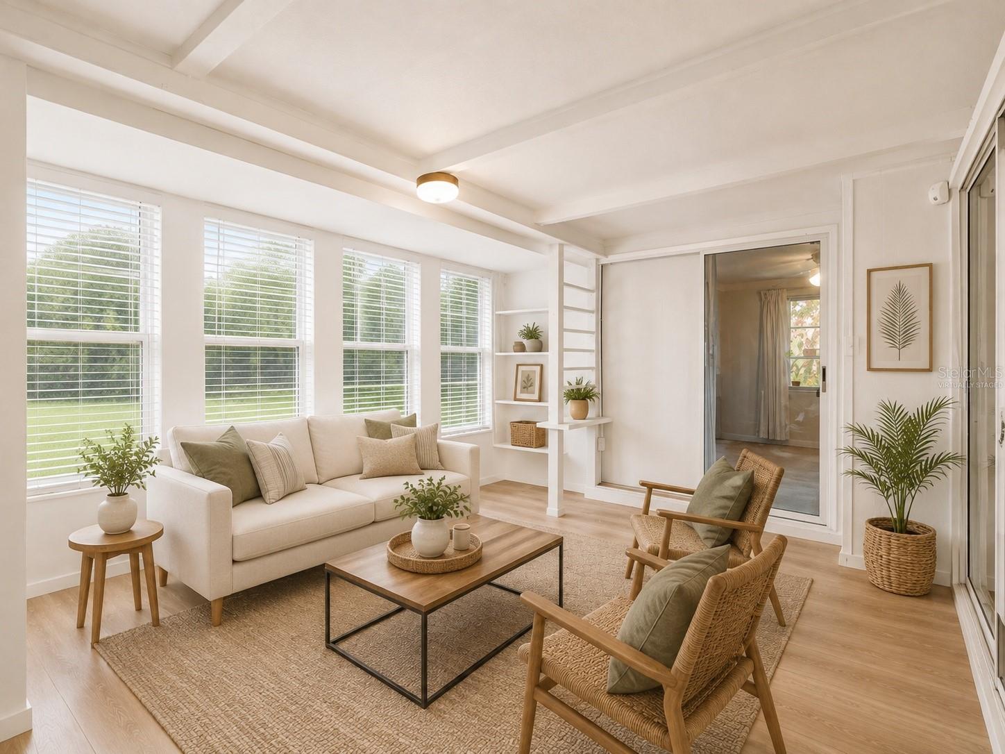 Virtually staged Florida Room