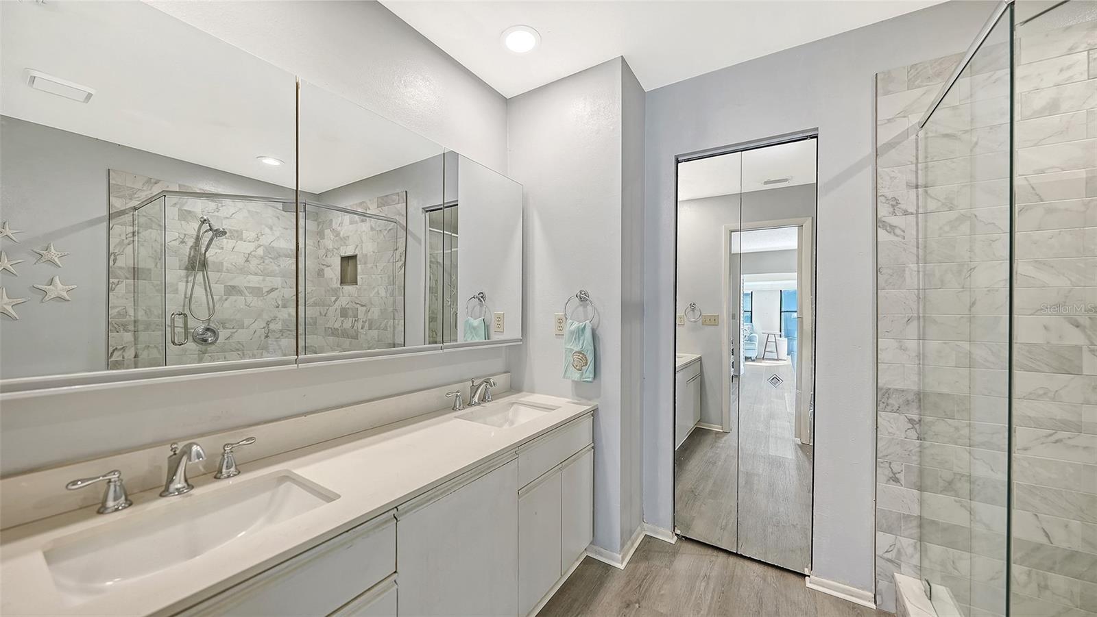 Primary bathroom with double sinks