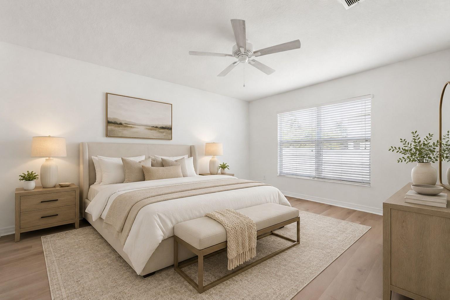 Virtually Staged Primary Bedroom