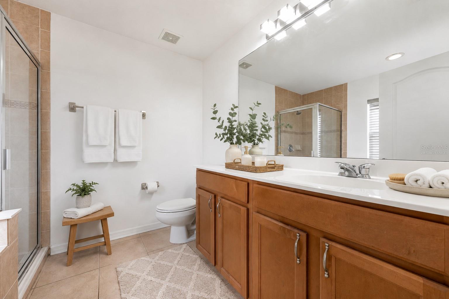 Virtually Staged Primary Bathroom