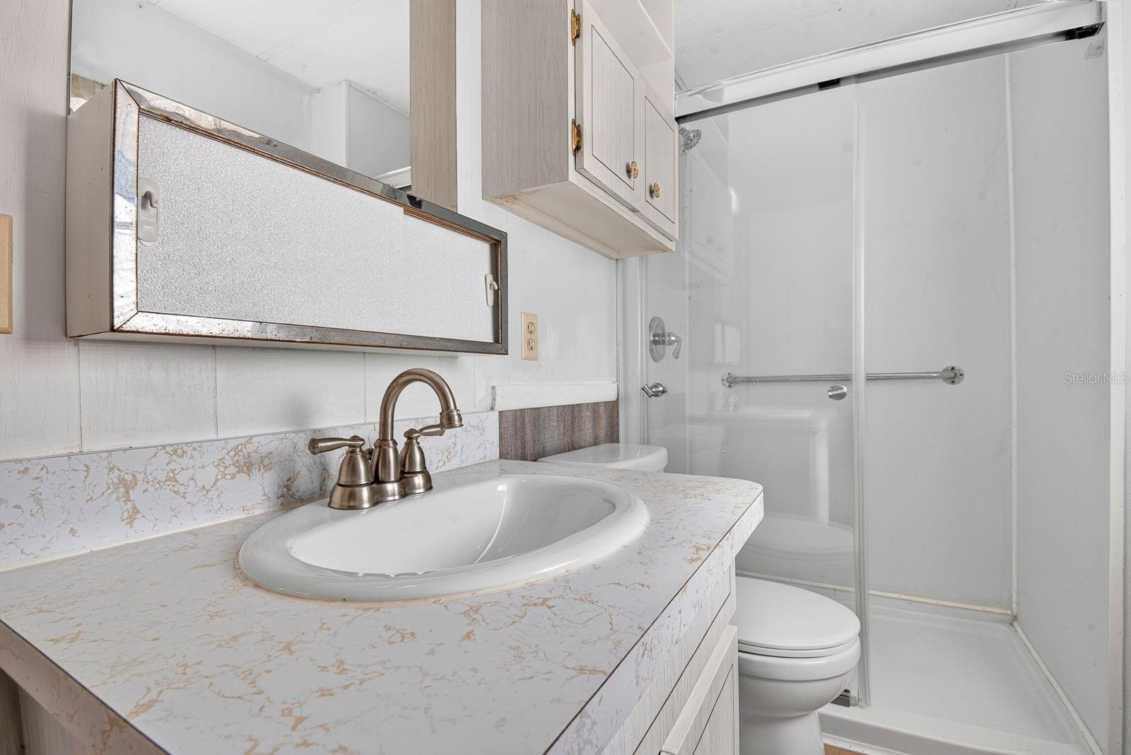 Bathroom with walking shower