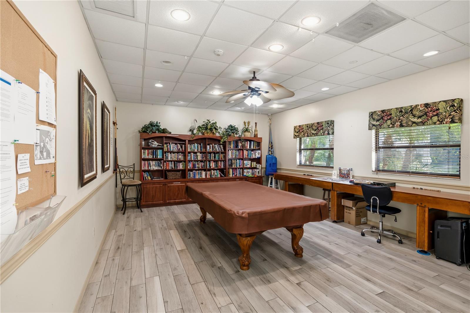 Clubhouse Pool Table and Library