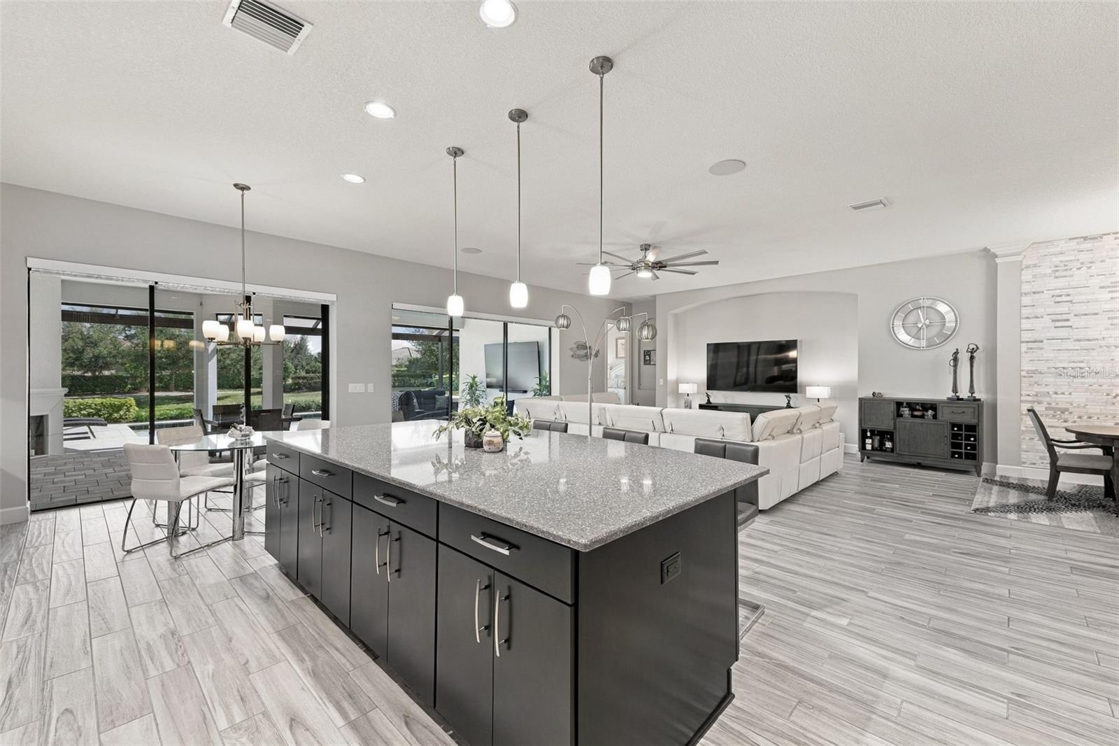 Gourmet Kitchen with view to pool