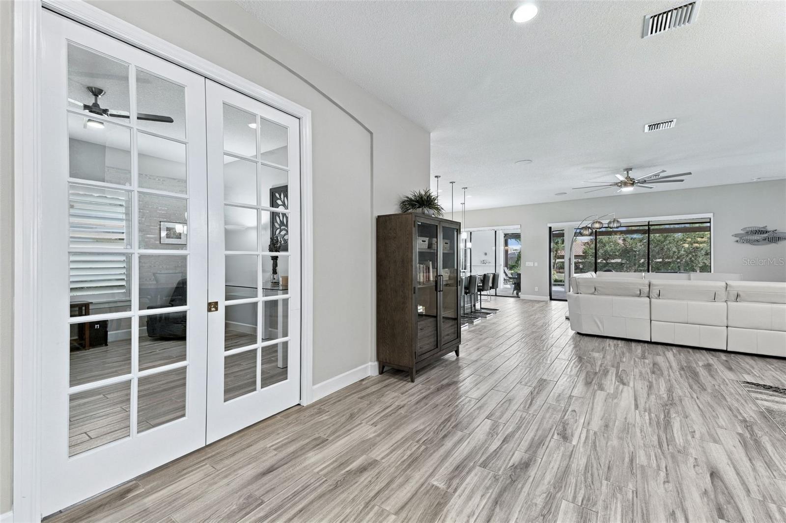 Den/Office with pocket French doors