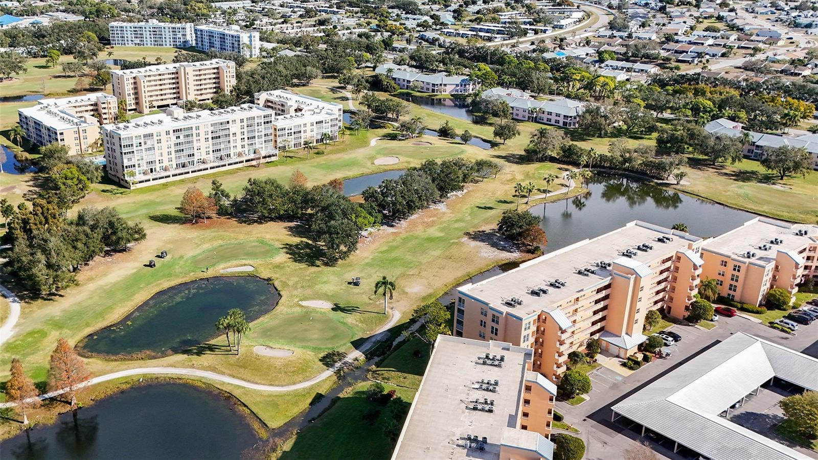 Overhead view of the Building and golf course