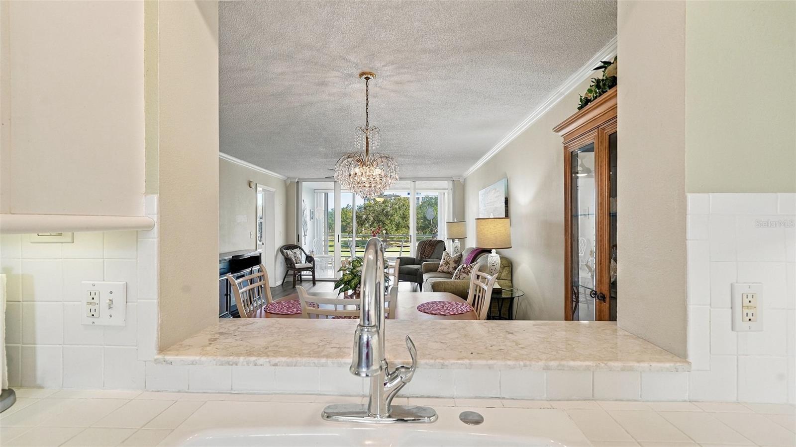 View of Combination Dining/Living Room from Kitchen