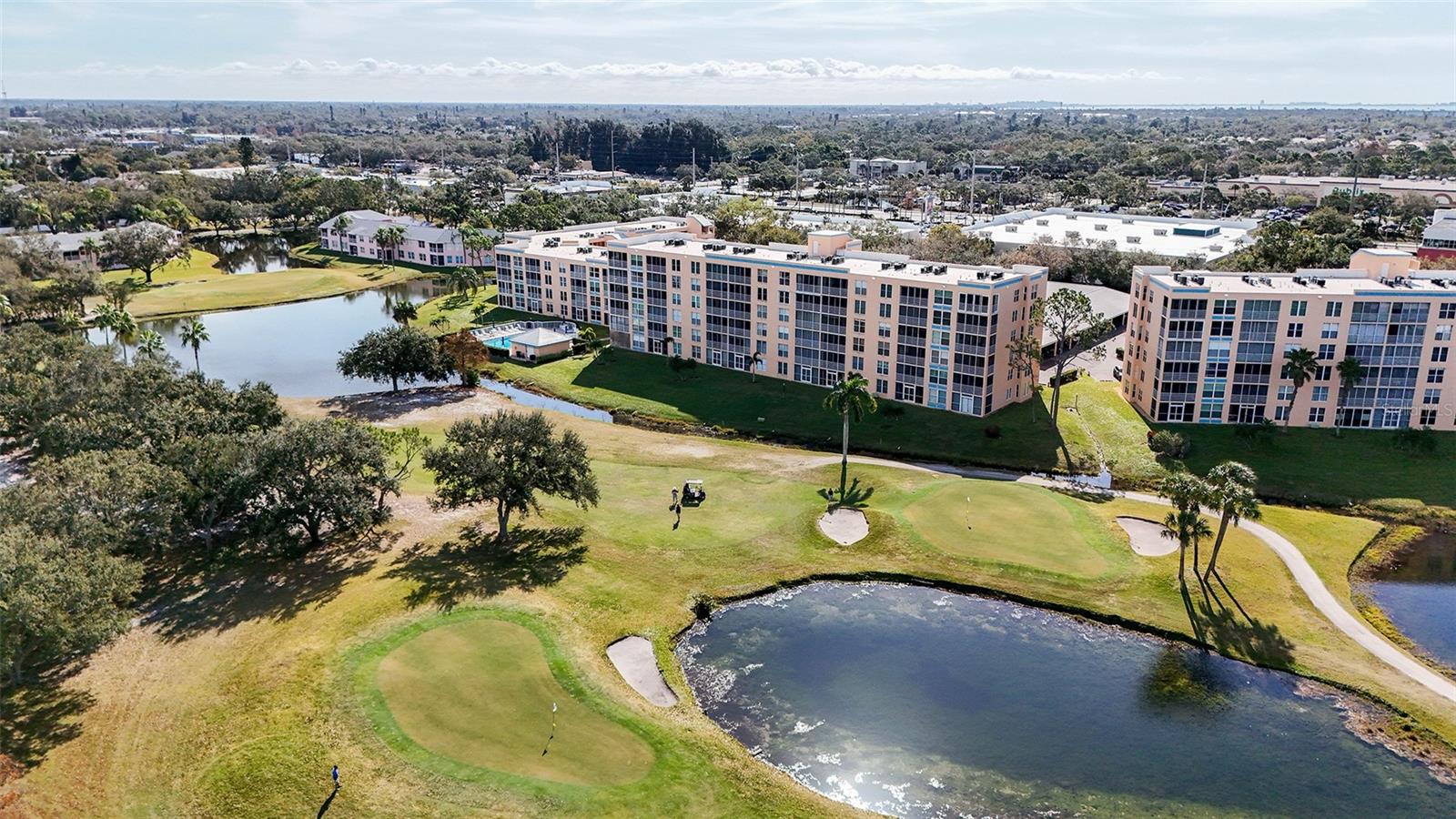 Overhead view of the Building and golf course