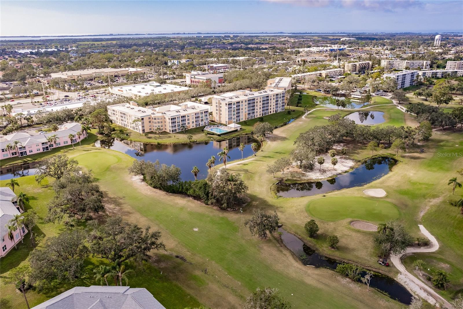 Overview of golf course and building
