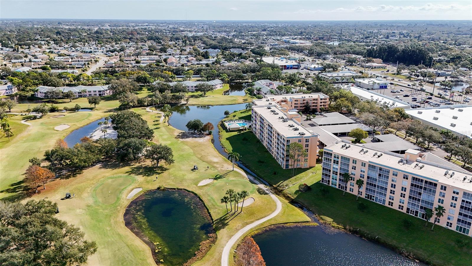 Overhead view of the Building and golf course