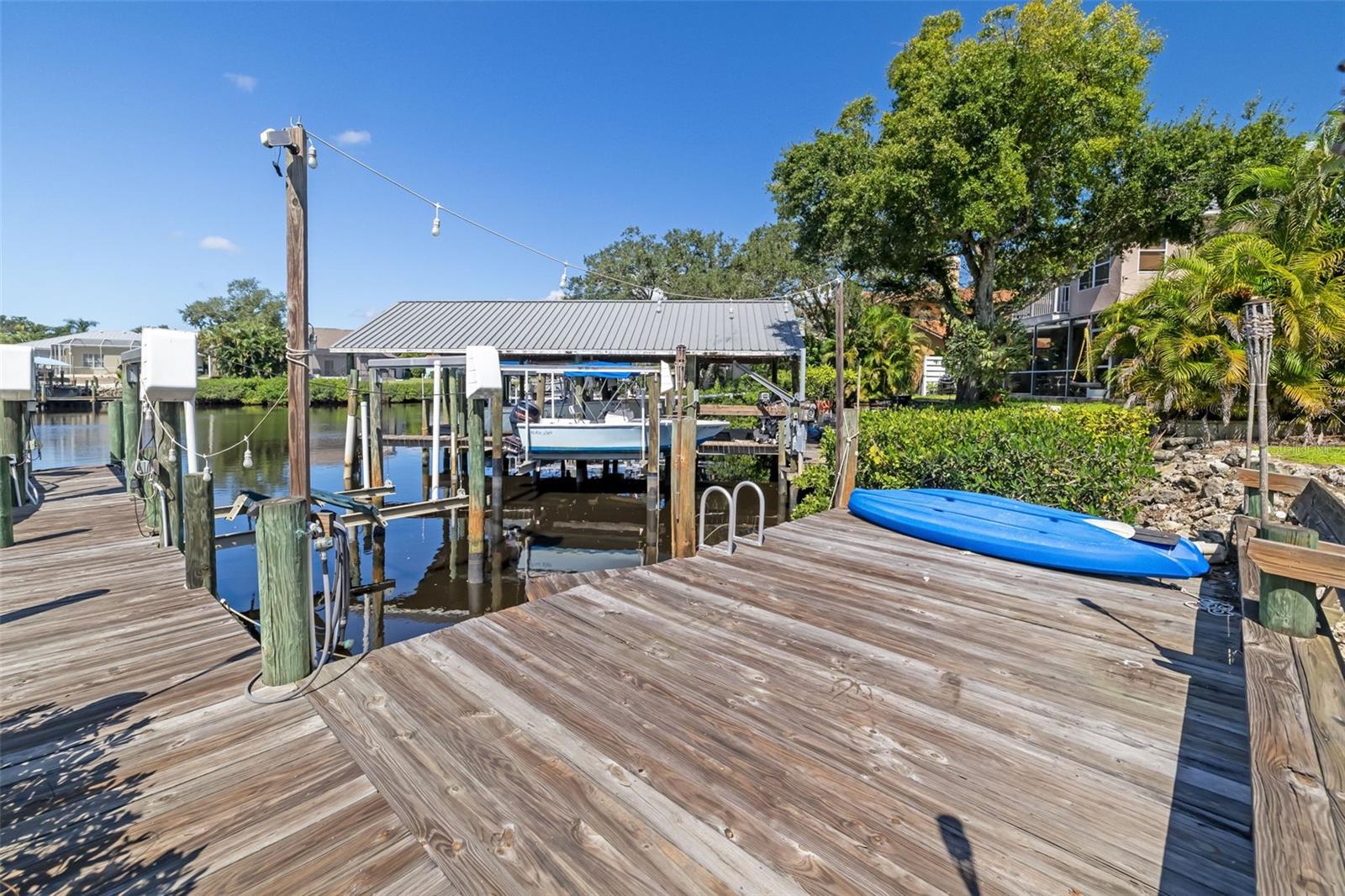 Stairs down to water/floating dock