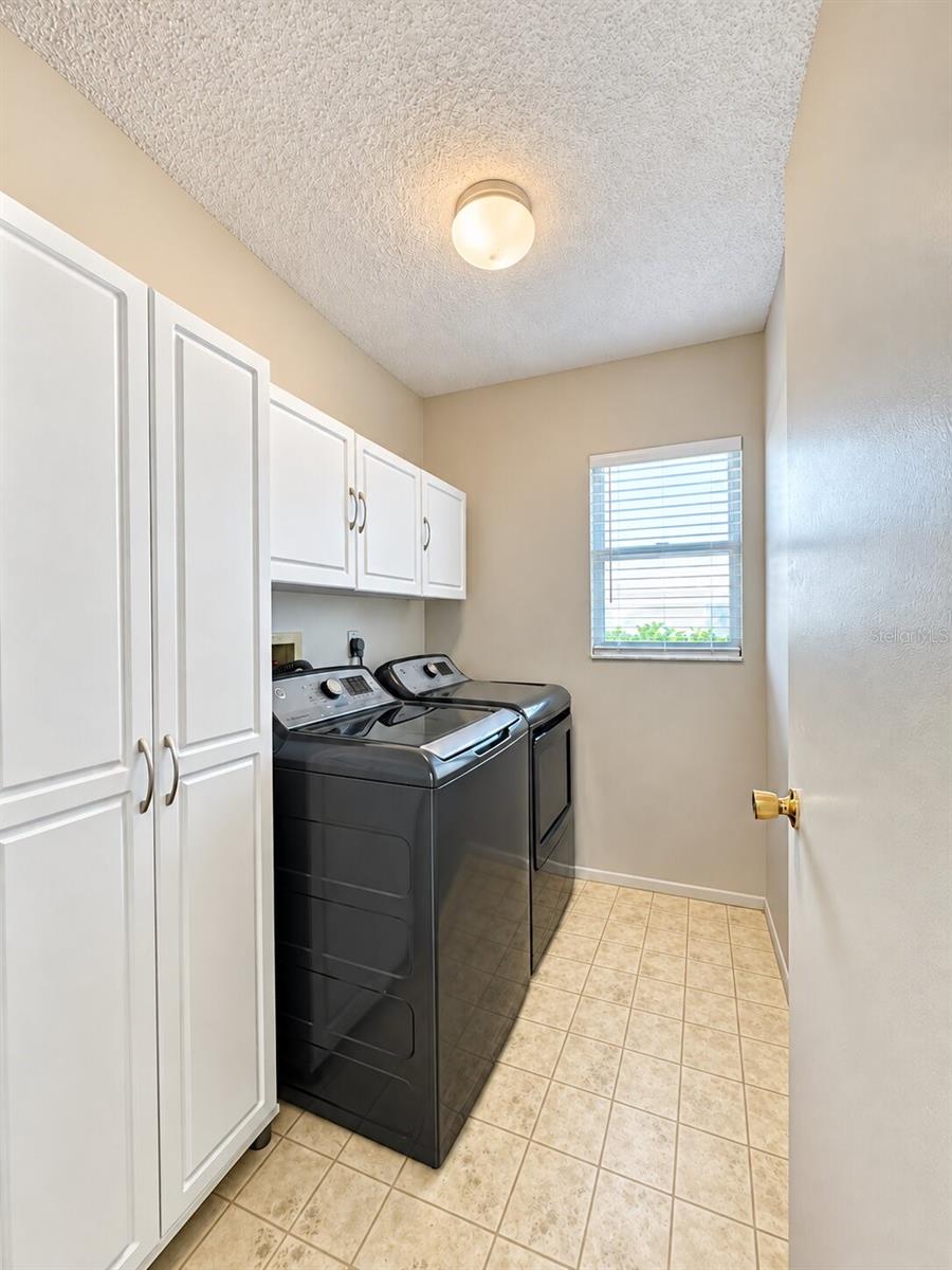 Convenient interior laundry room