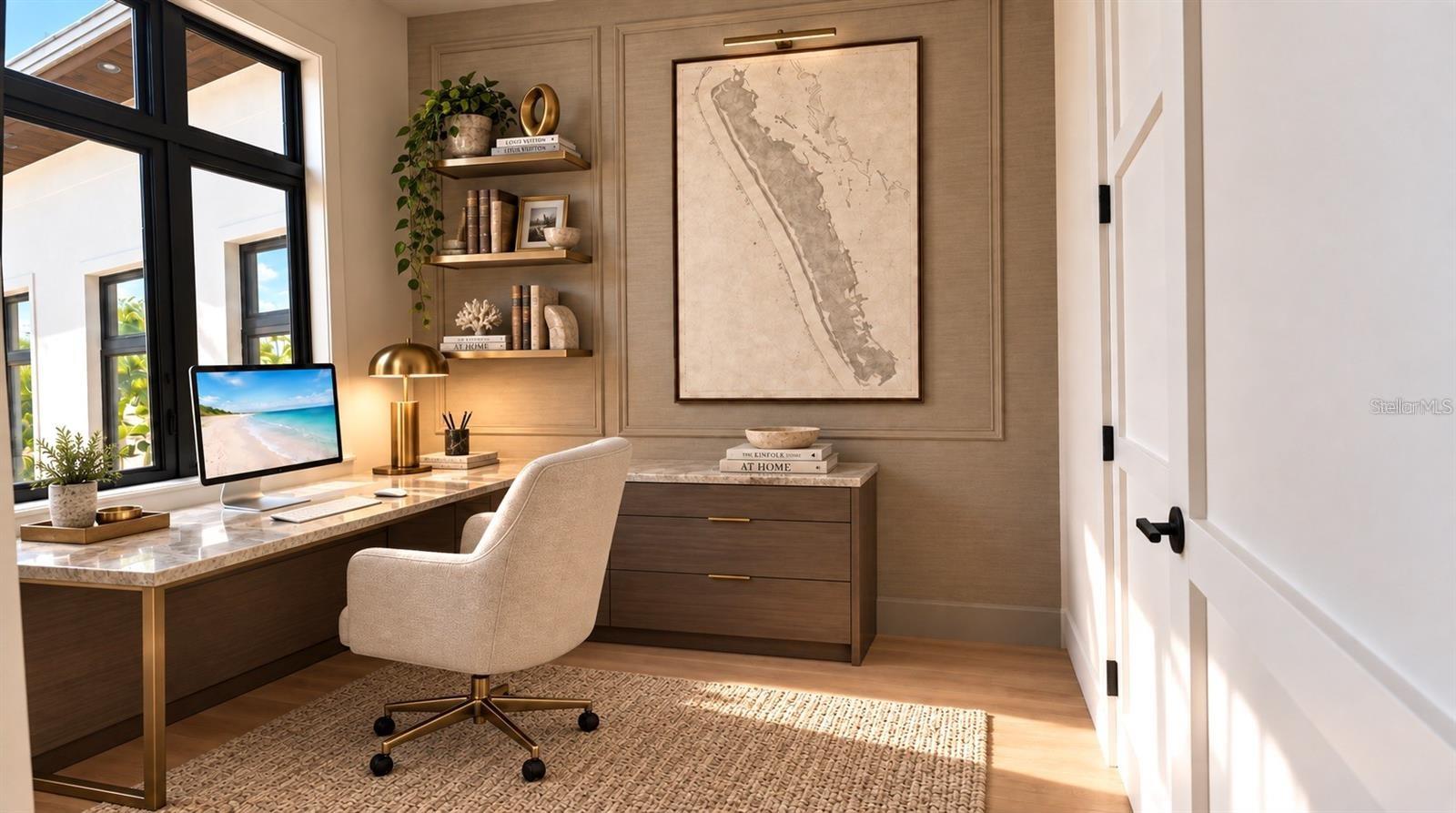 Office, with virtual staging.
