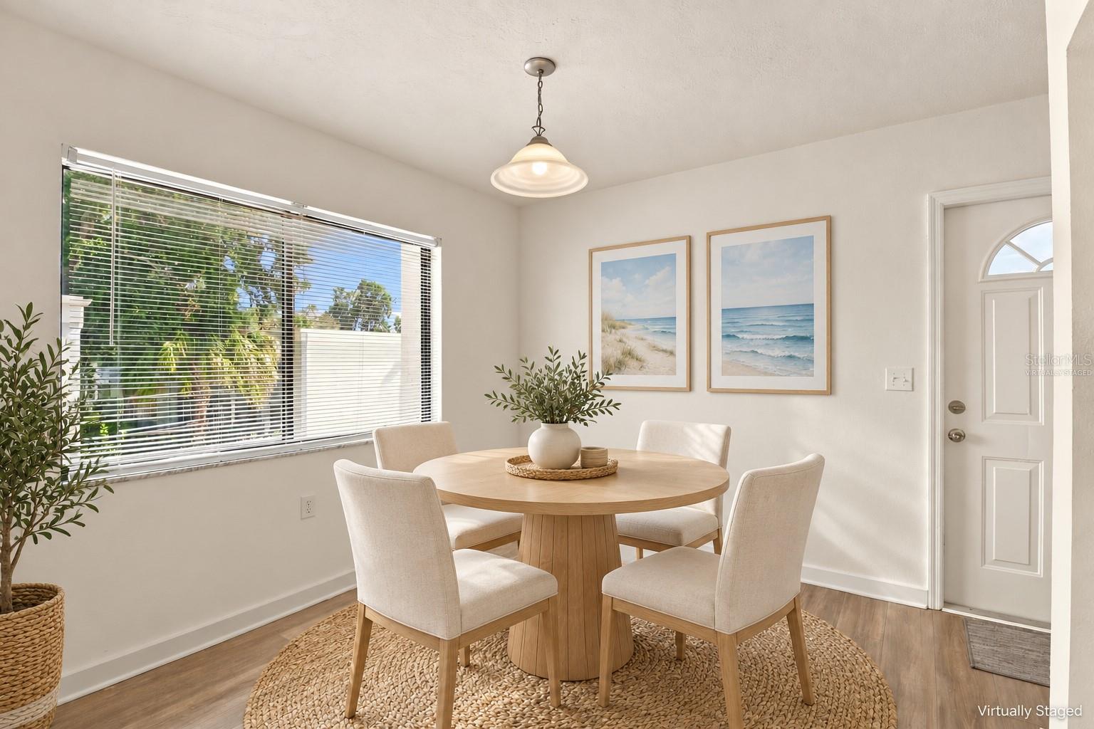 Virtually staged dining area